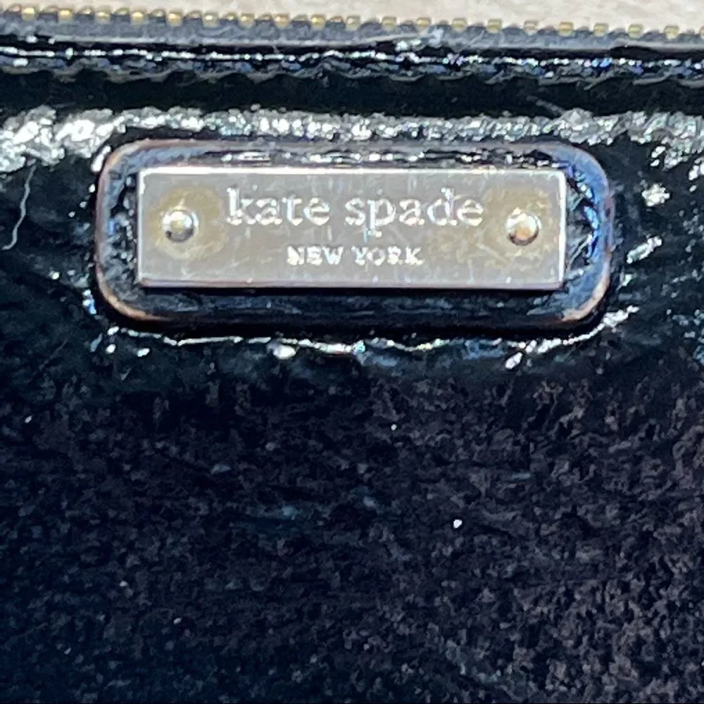 Kate Spade New York Black Patent Leather Zip Around Wallet